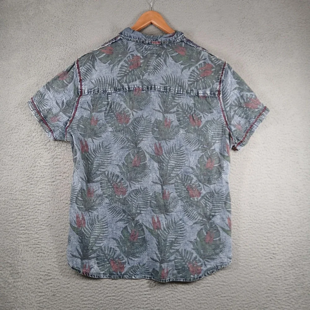 True Religion MSJAF6BC1 Printed‎ Floral Shirt Men XXL Blue NWT